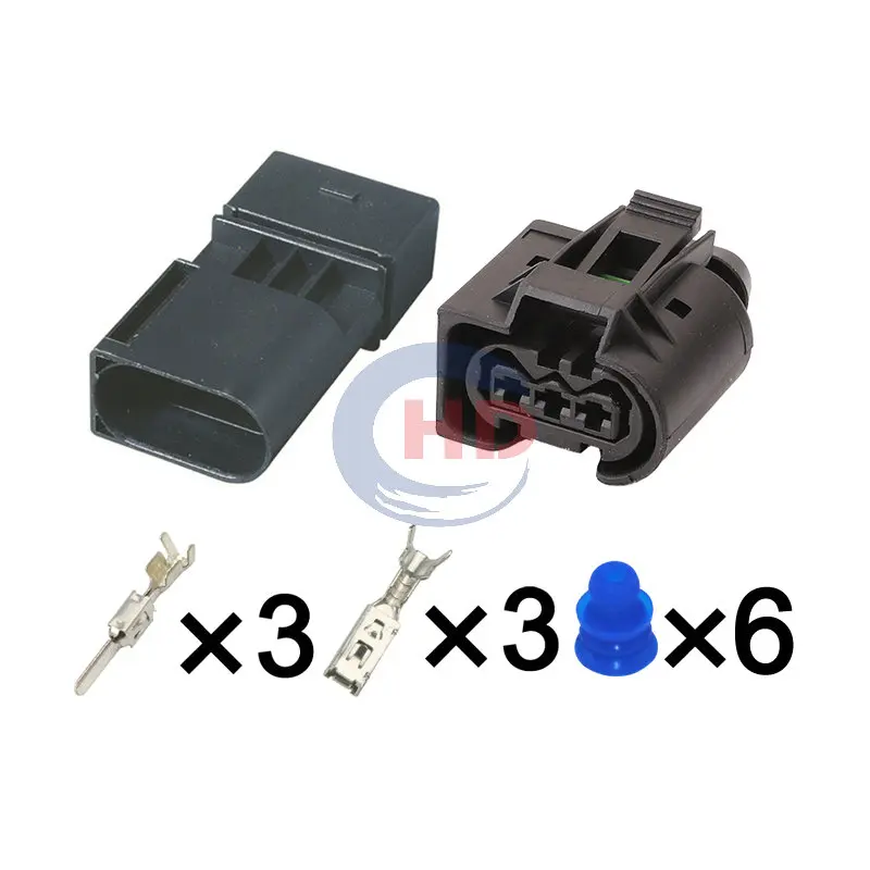 

1-20 sets 3pin Waterproof Wiring Terminal Socket AC Assembly Plug 1-968408-2 4D0971993A