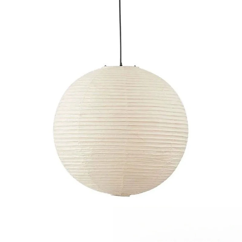 Japanese-style wabi-sabi wind spherical lampshade Nordic paper lamp dining room bedroom living room art chandelier bamboo silk
