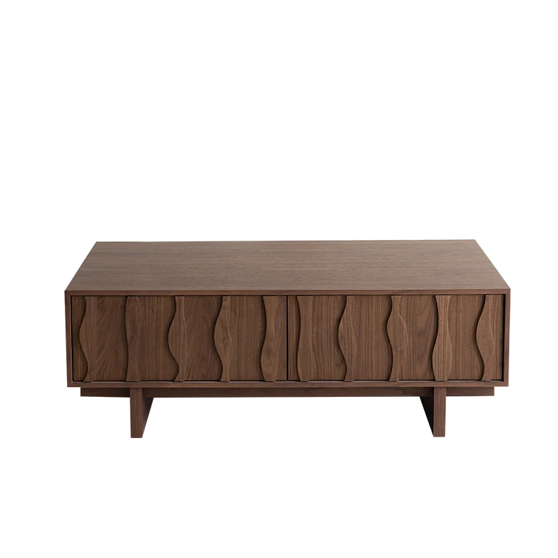 Mid-century style solid wood coffee table living room black walnut log simple light luxury slate tea table home small apartme