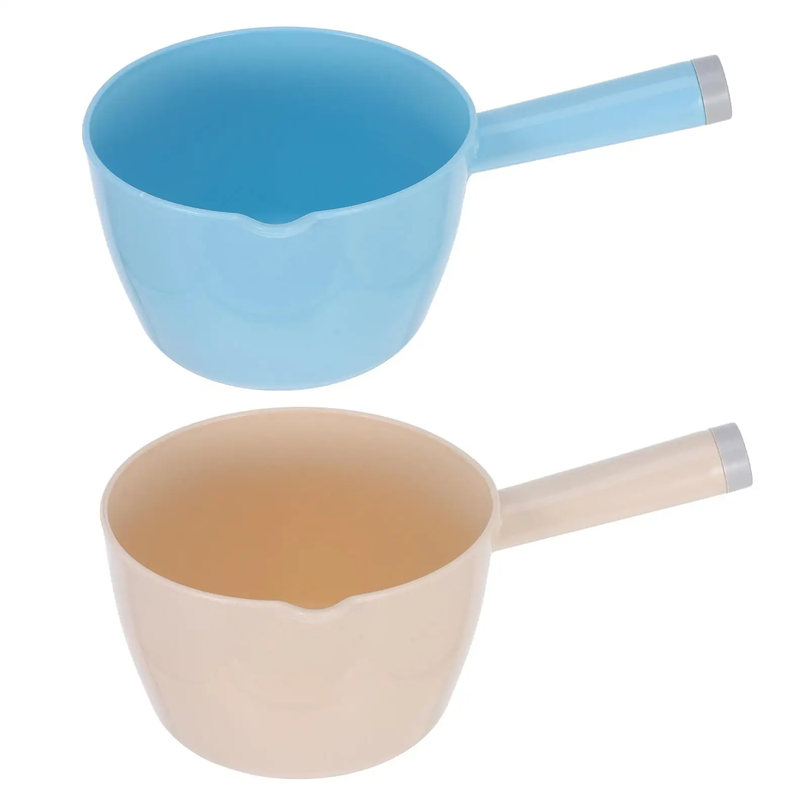 

2 Pcs Water Scoop Ladle PP Plastic Kitchen Cooking Home Watering Japanese Style Large Capacity Blue Small Beige