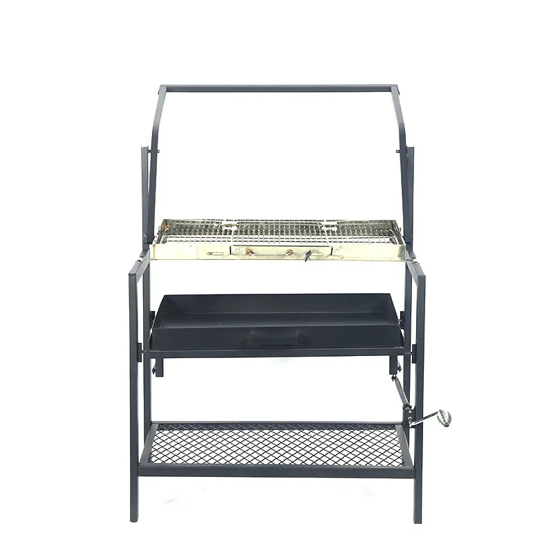 

Portable Charcoal Grill for Outdoor Patio Manual Flip Stainless Steel Camping Grill Large