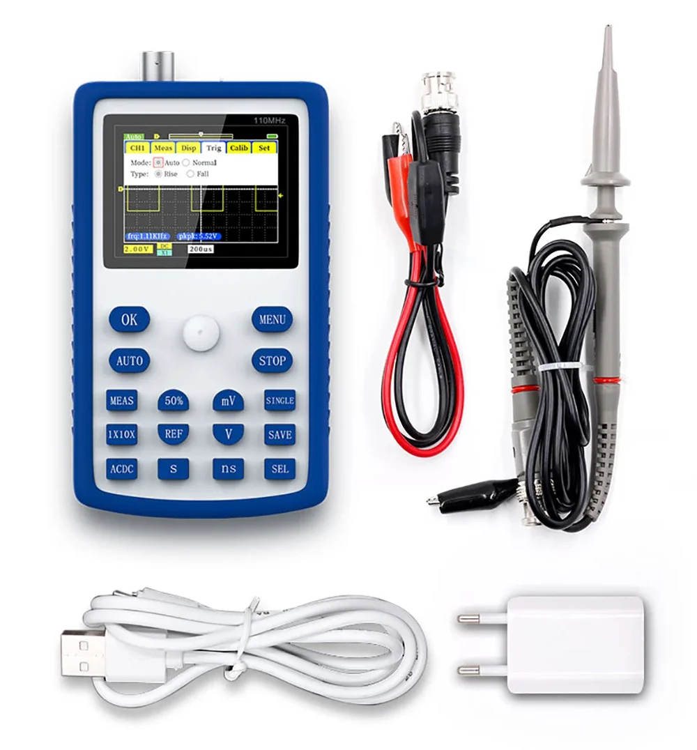 

FNIRSI-1C15 Professional Digital Oscilloscope 500MS/s Sampling Rate 110MHz Analog Bandwidth Support Waveform Storage