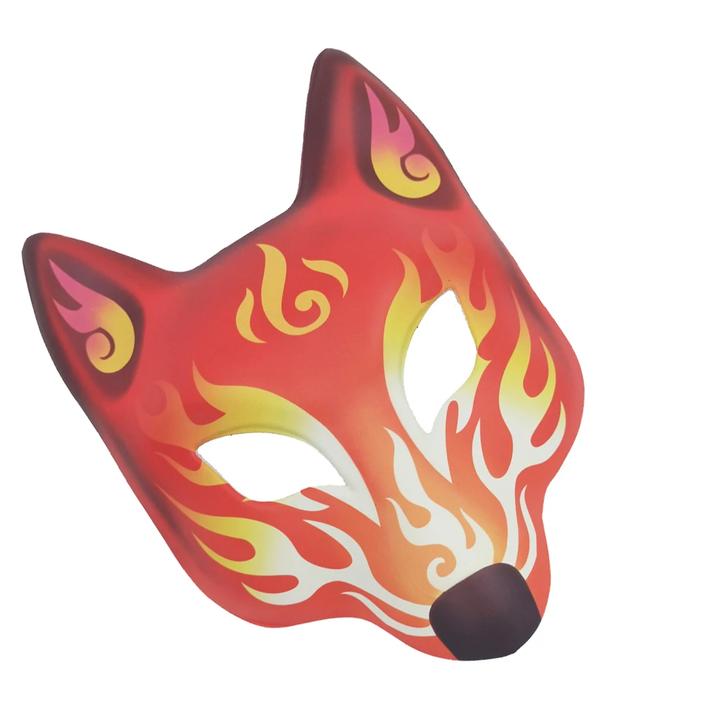 

Flame Fox Masks Halloween Decorative Party Supplies Costumes Cosplay Props Safe Comfortable Wear Ideal Festivals Events