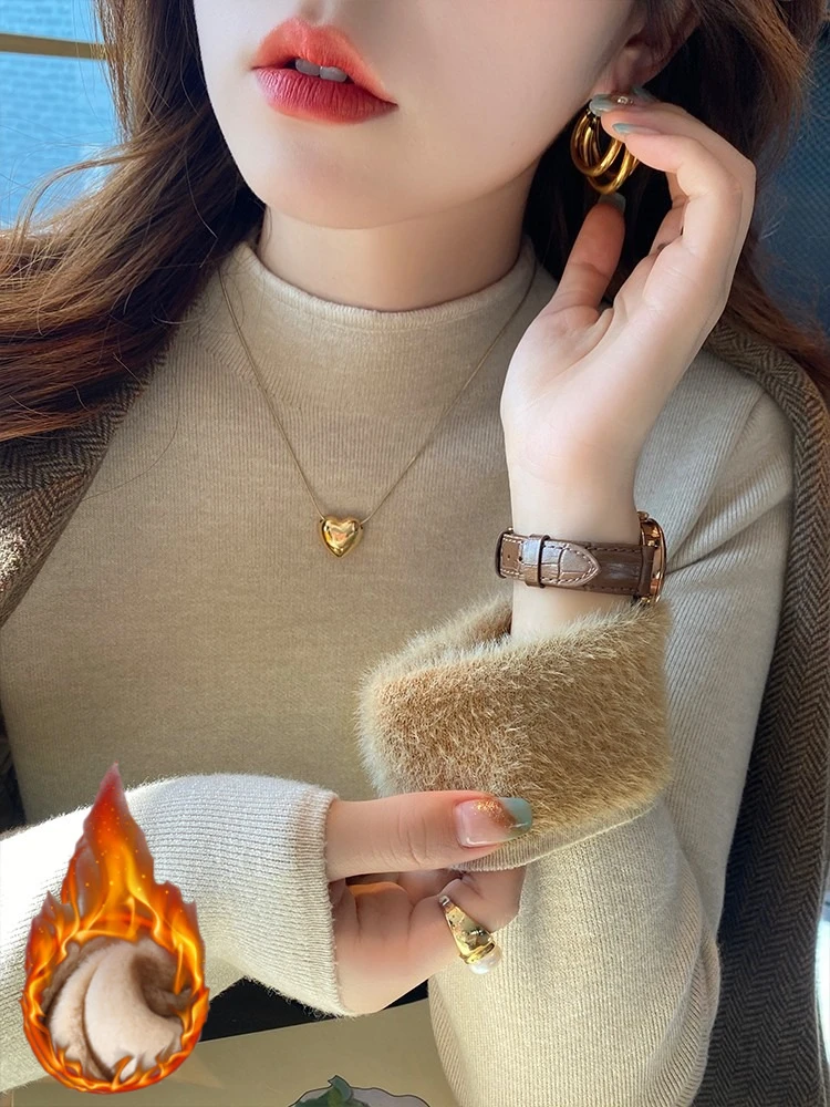 2025 koreanischen Stil Grundlegende Vielseitige Tops frauen Gestrickte Verdickt Pullover Neue Herbst Winter Feste Warme Pullover