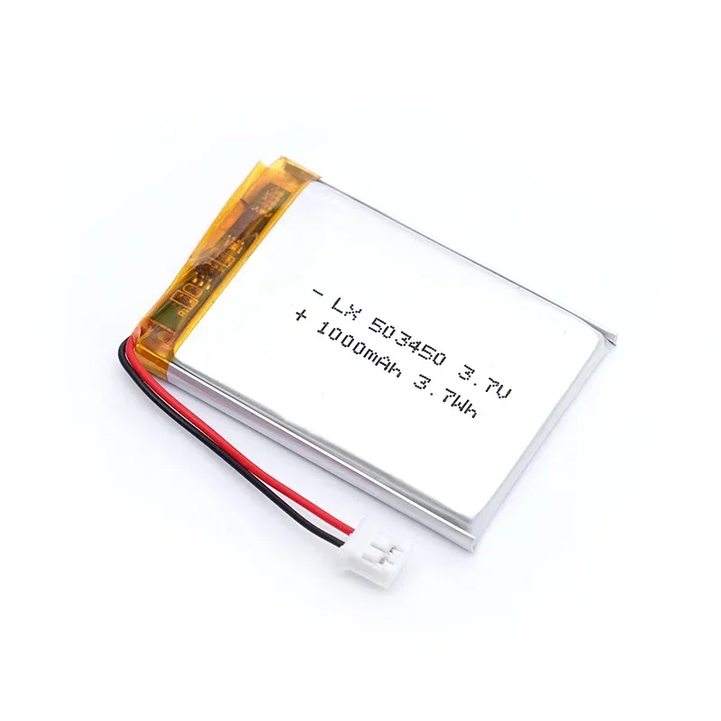 503450/ 523450 1000mAh 3.7V Lithium Polymer Rechargeable Battery with PH2.0 Plug for GPS Phone MP3 Walkie Talkie PS4 Accessories