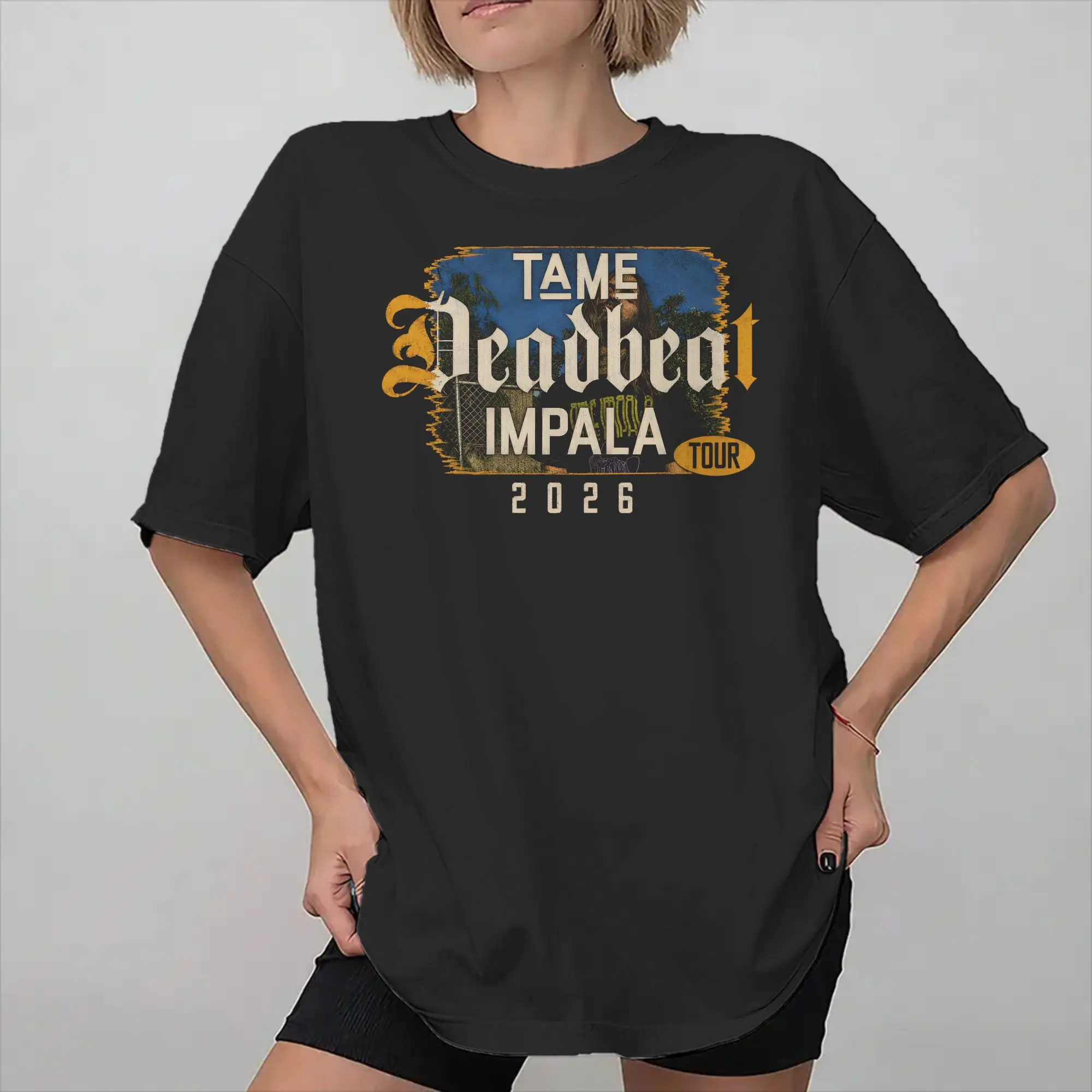 New Arrival Tame Impala Deadbeat Tour 2026 T Shirt For Unisex  Pure Cotton T-shirts Short Sleeve Clothing