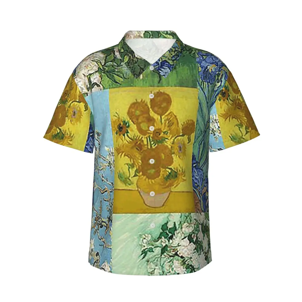 

Винсент Ван Гог картины художественный коллаж мужские рубашки гавайская рубашка с коротким рукавом забавные топы с лацканами для летнего пляжа