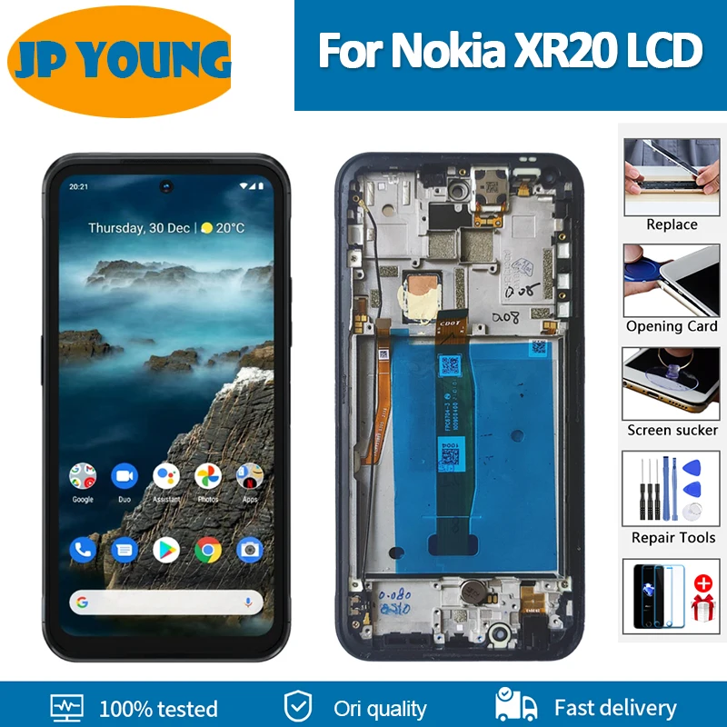 

Original LCD 6.67"For Nokia XR20 LCD Display Touch Screen Digitizer Assembly Replacement For Nokia XR 20 LCD Screen With Frame