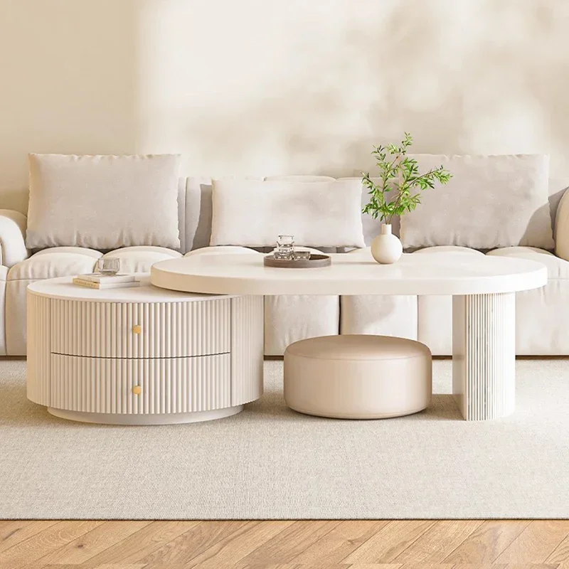 #Storage Modern Coffee Table Living Room Wood Designer Simple Coffee Table Adjustable Unique Mesa Auxiliar Postmodern Furniture