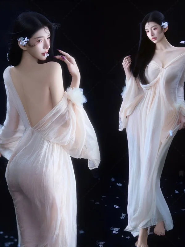 

Artistic Photography Chinese Style Dress Zen Theme Studio New Arrival Cold Tone High Fashion Single Piece Women's Clothing