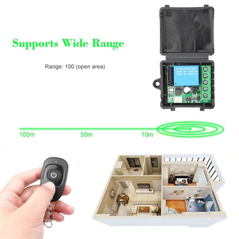 A55T 433 Mhz DC 12V 10A Universal Relay Receiver For Gate Remote Control Switch For LED Garage Door