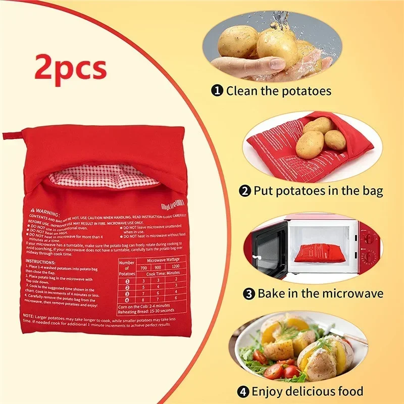 1/2pcs Microwave Oven Potato Cooker Bag Baked Potato Microwave Cooking Potato Quick Fast kitchen accessories kitchen gadgets