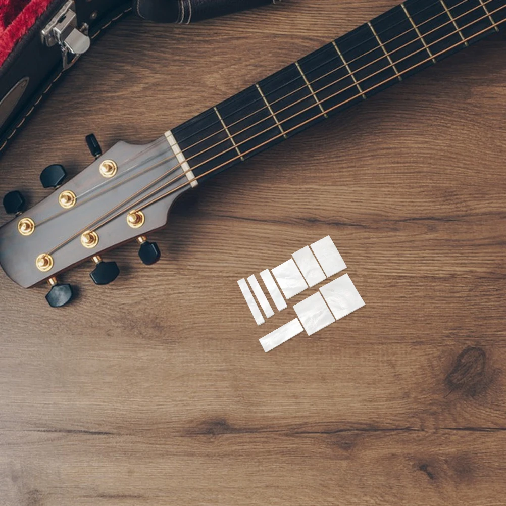 

9Pcs White Shell Fretboard Inlays Material DIY Guitar Fingerboard Decoration Durable Assorted Sizes Easy Mount