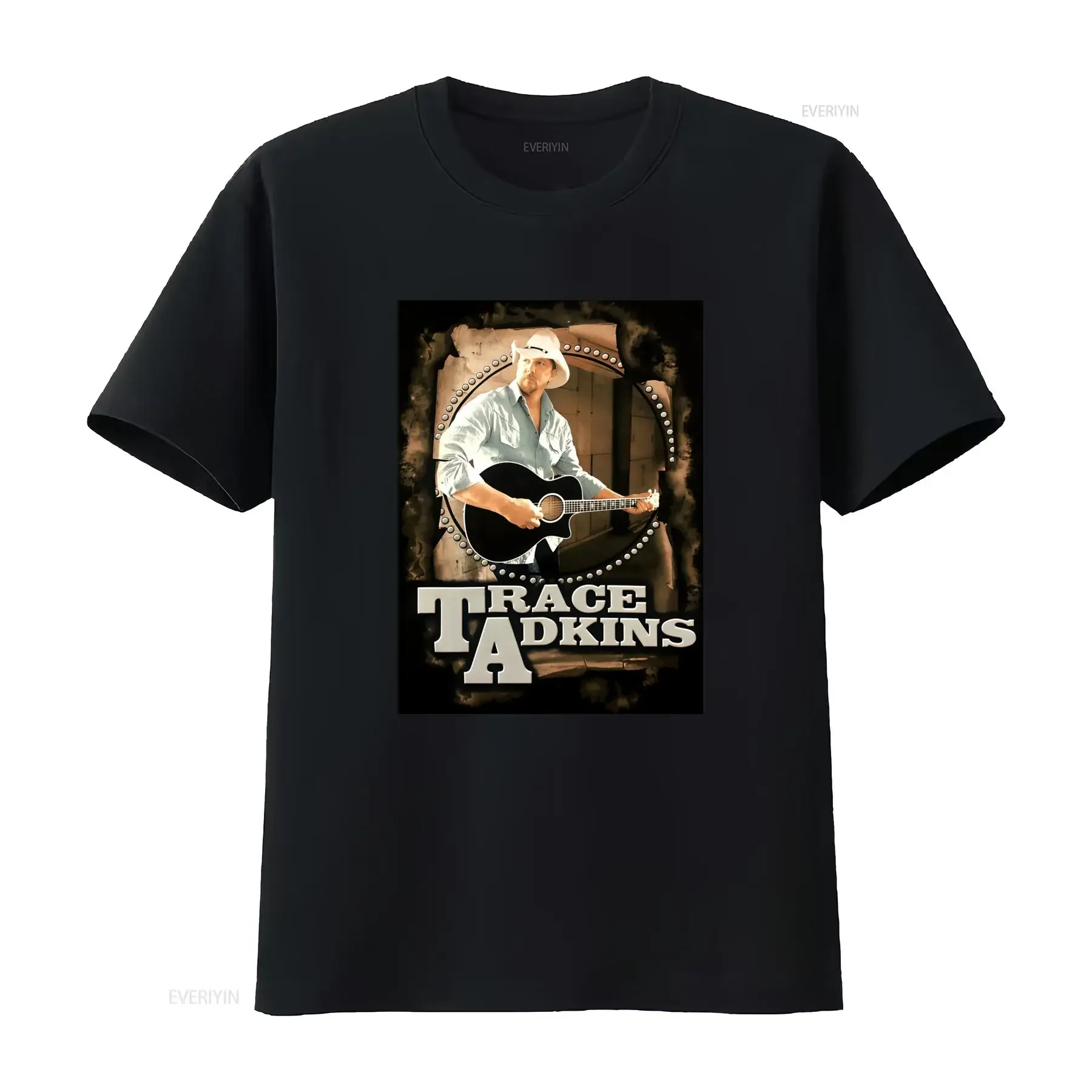 Vintage Retro Trace Adkins Country Music Cowboy Guitar Print Casual T Shirt vintage Washed fashion Stylish Unisex Slightly