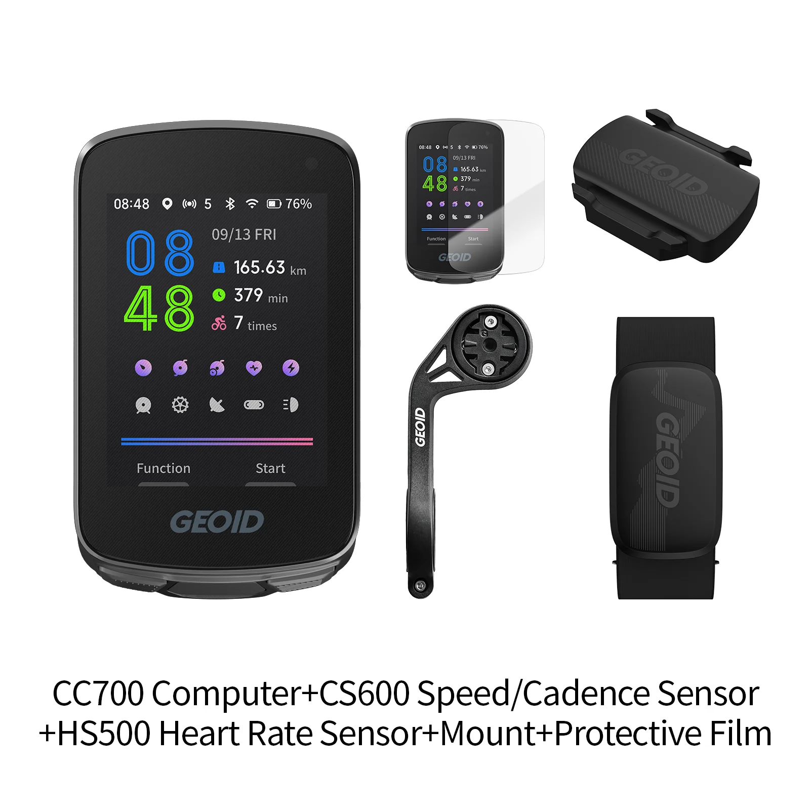 GEOID CC700 GPS Fietscomputer 2,8-inch Kleurenscherm Route Navigatie Fietssnelheidsmeter WIFI Waterdicht Fietsen Kilometerteller