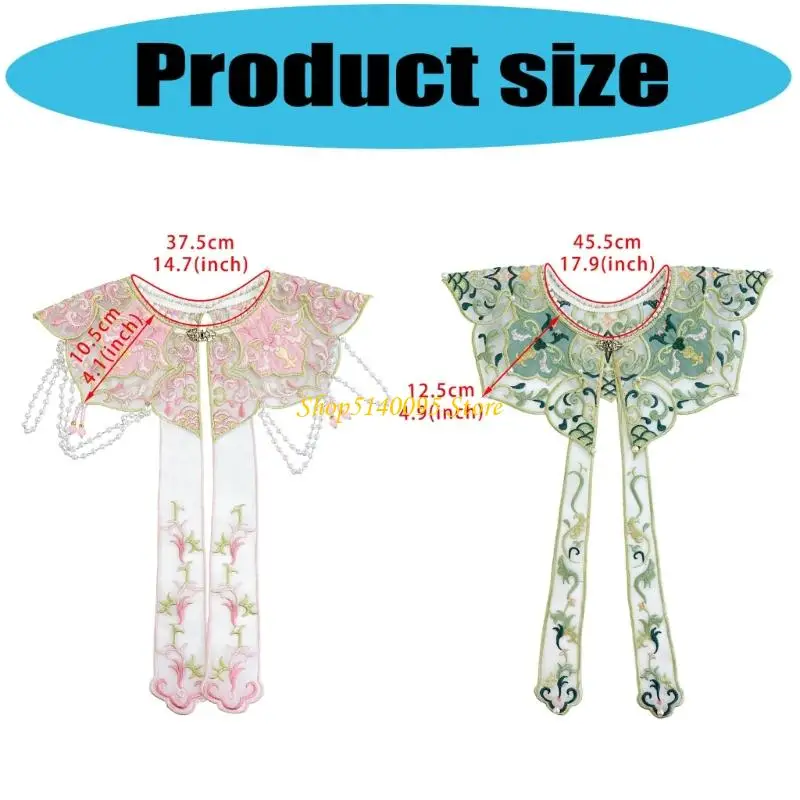 DXAE Multifunctional Cloth Shoulder Cover Embroidered Flowers Polyester Texture Comfortable Wear for Various Occasion