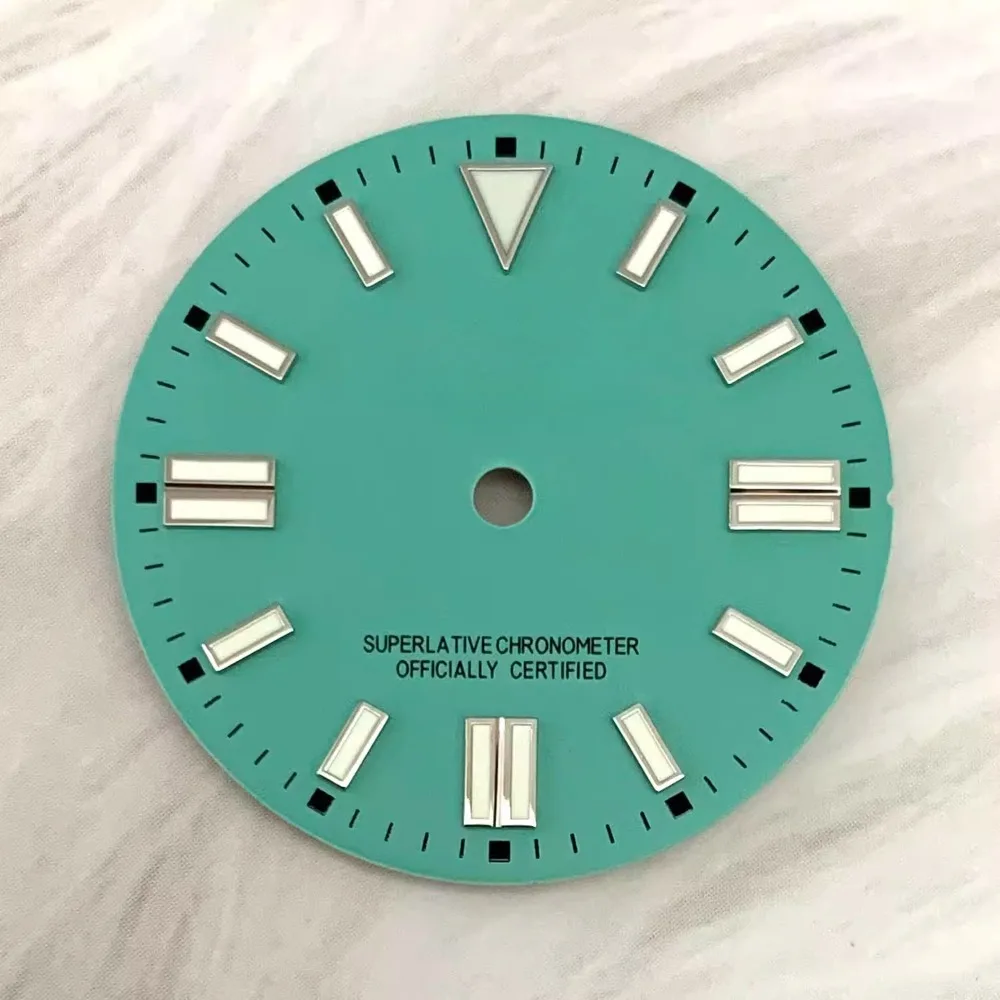 New watch Macron 28.5mmNH35 dial green luminous watch accessories custom watch