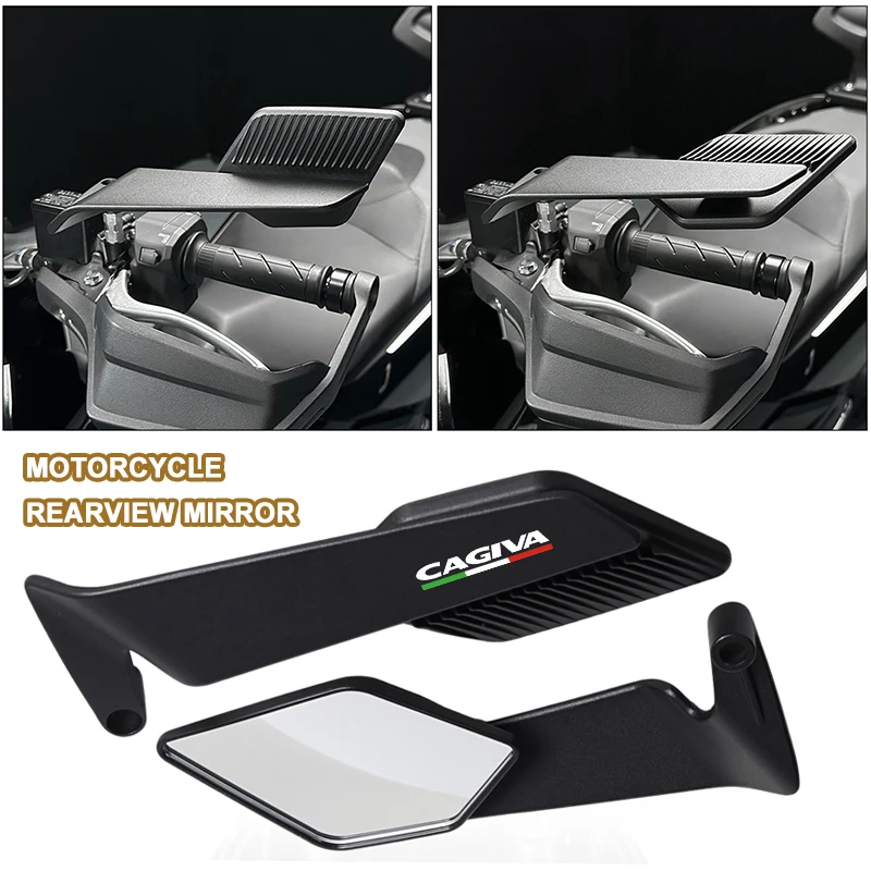 Espejos retrovisores laterales para motocicleta, ala de viento modificada para Cagiva Mito 125 Raptor 650 1000 Canyon 500 600, accesorios Cagiva