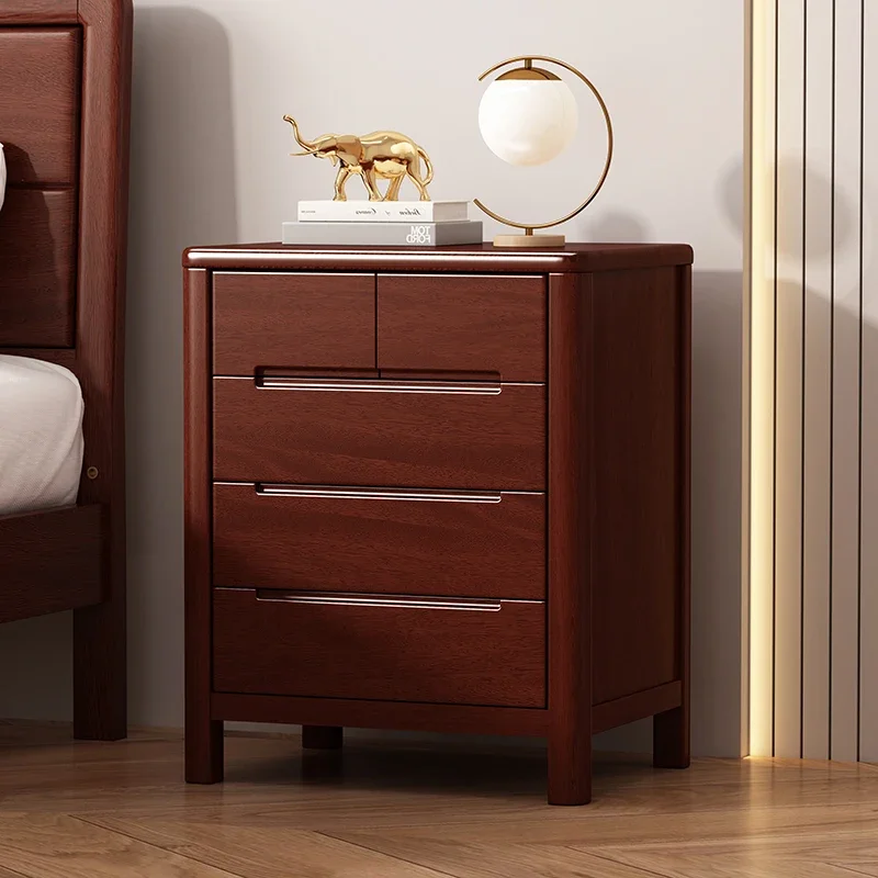 HHWalnut Six-bucket Cabinet Living Room Dining Side Cabinet Bedroom Combination Chinese Simple Storage Drawer