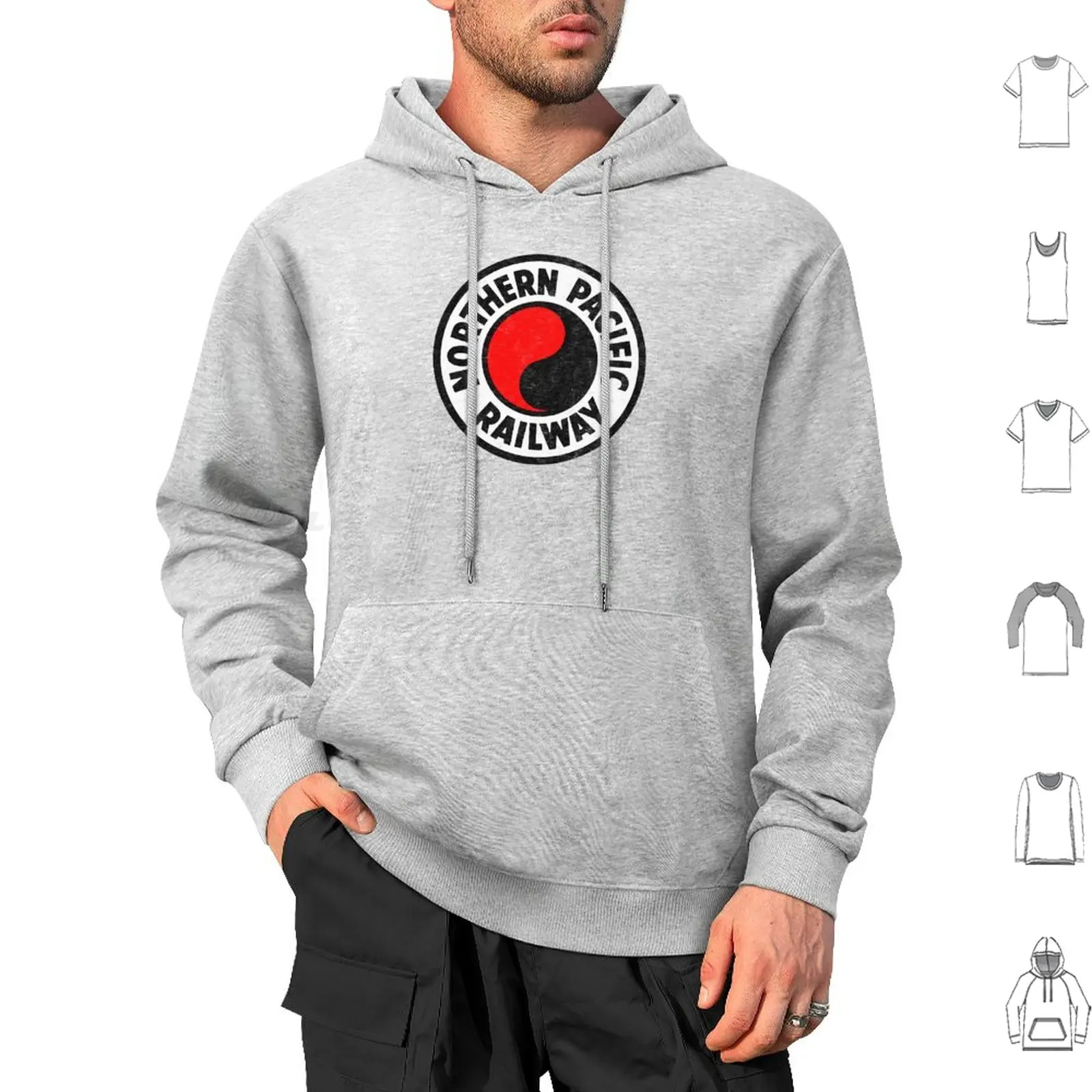 Retro Northern Pacific Railway Hoodies Long Sleeve Retro Northern Pacific Railroway Railroad Railfan Train Model