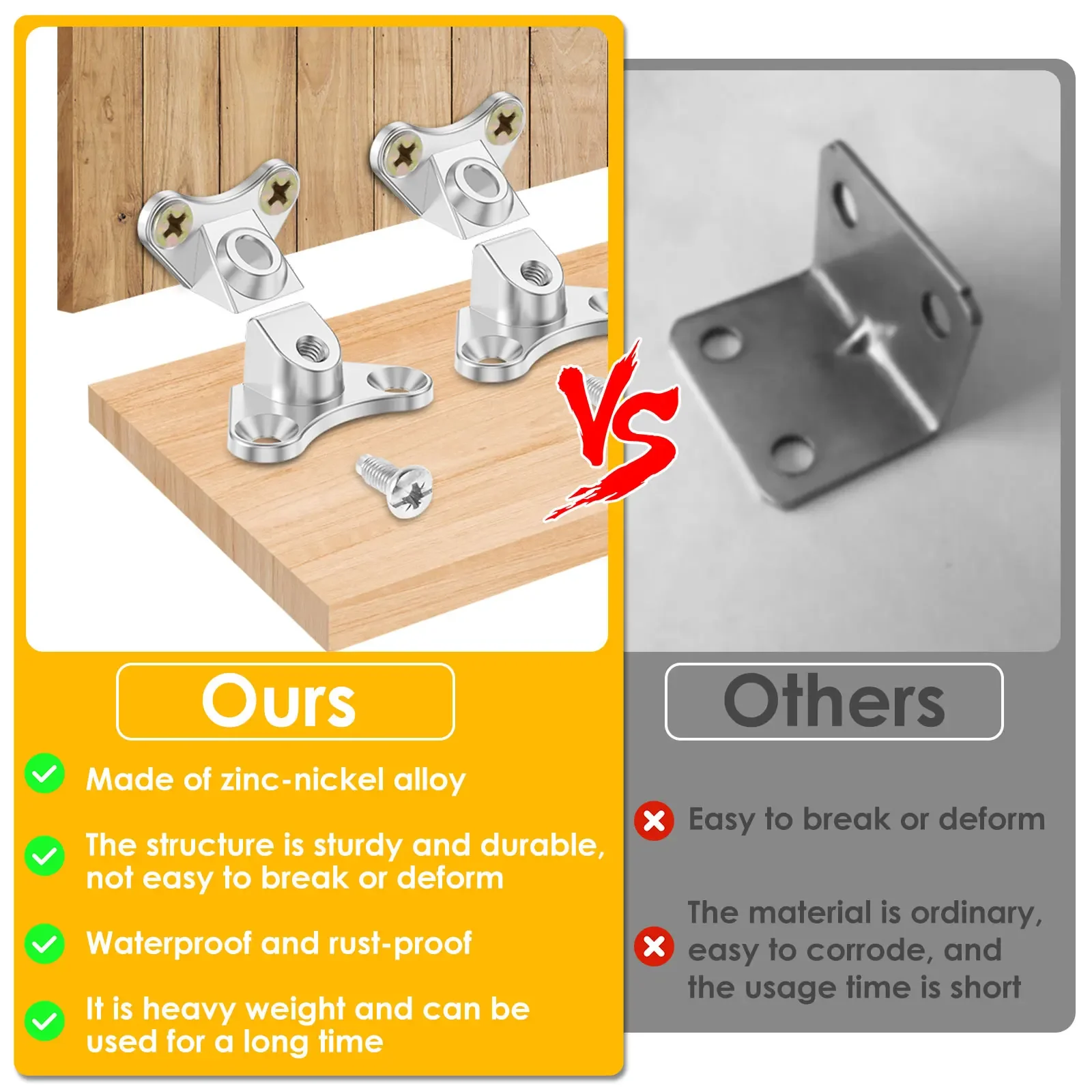Butterfly Angle Code Detachable Butterfly Angle Bracket Right Angle L Bracket Fastener Connector with Gold Screw