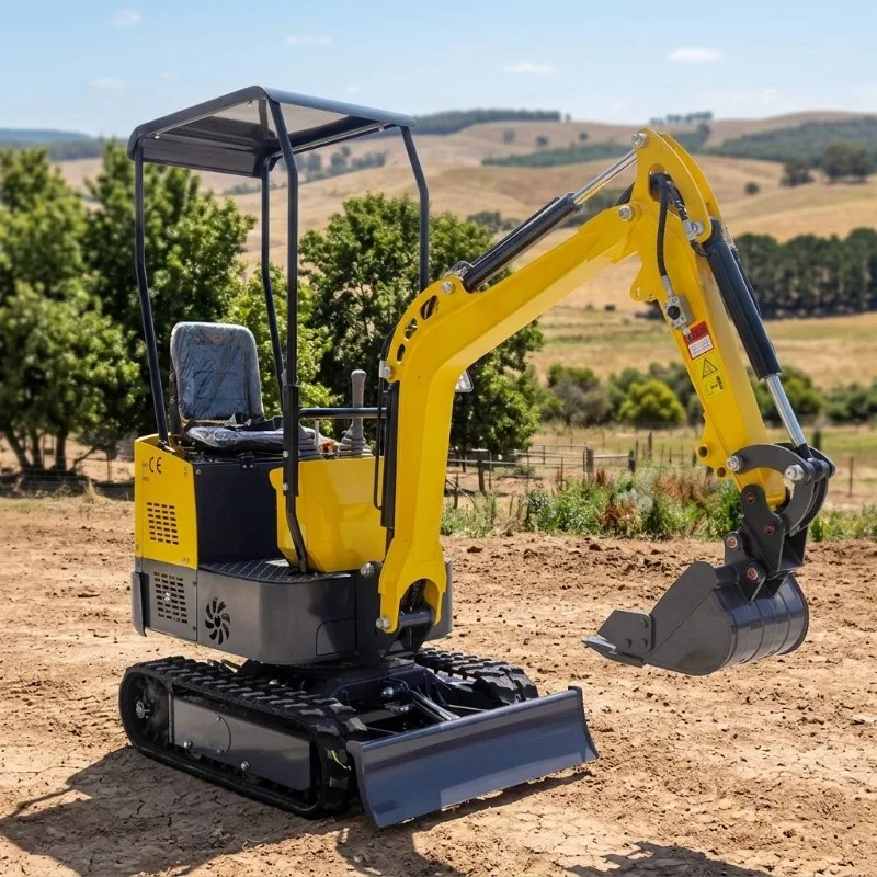 FOB Price Deposit HT10B Crawler Mini Excavator Household Farm Ditching Tree Root Digging Construction Equipment