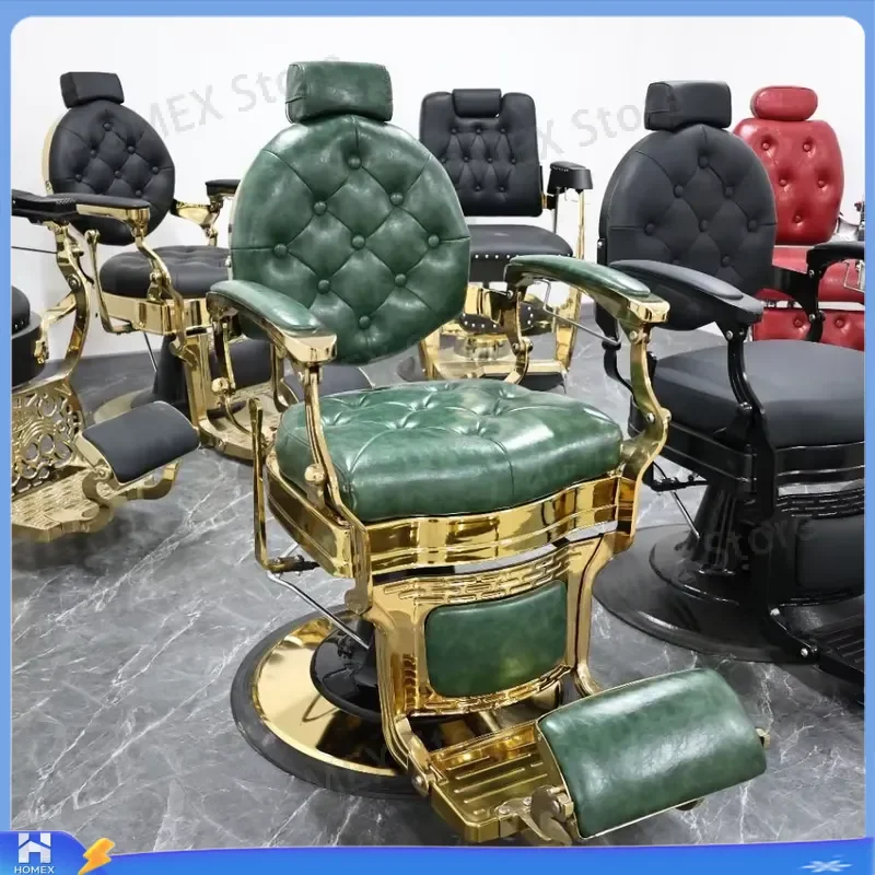 360 Degree Rotating Hydraulic Barber Chair Reclining Hair Cutting Salon Furniture Heavy Duty Styling Station for Beauty Shop