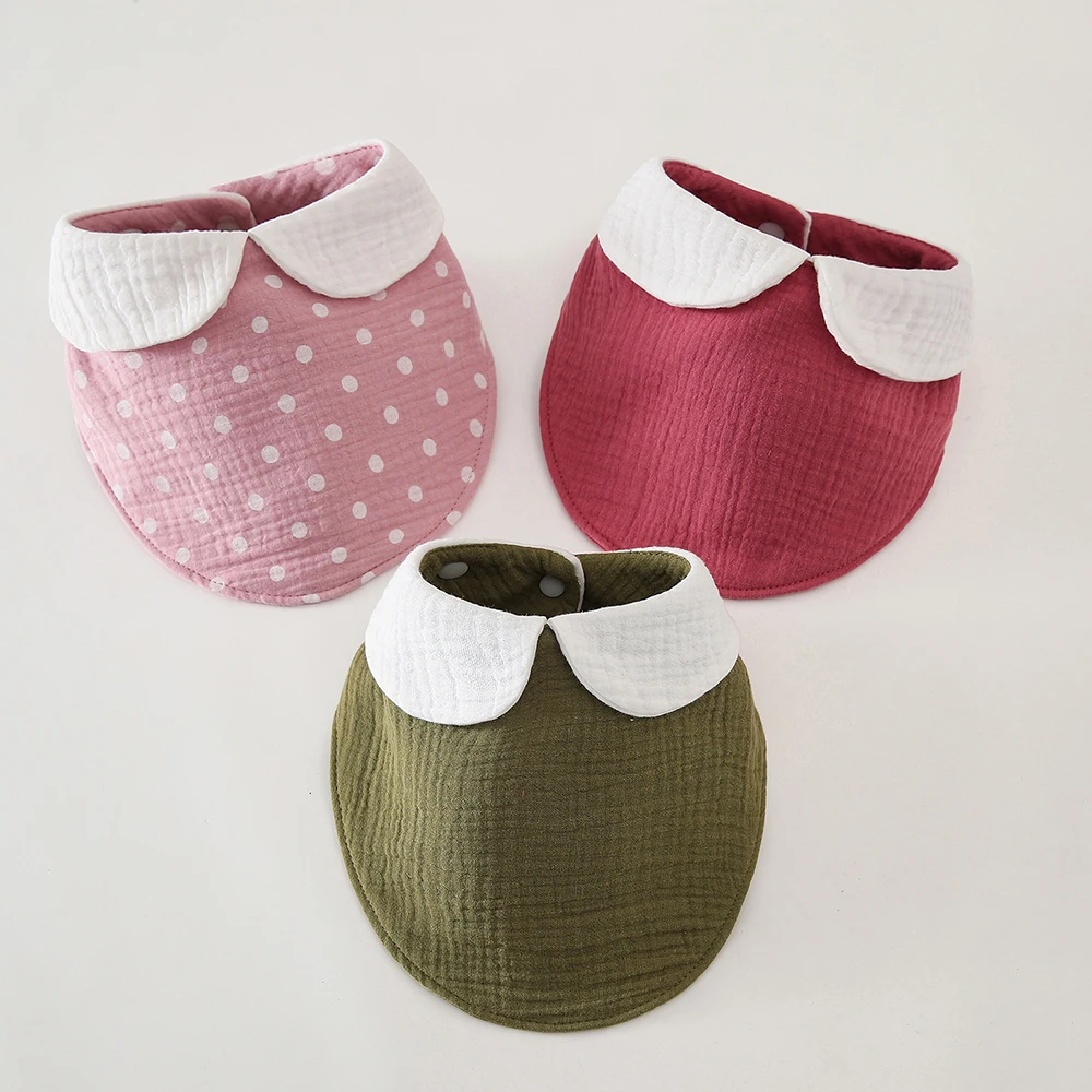 ベビーよだれかけ ガーゼよだれかけ 6層純綿ラウンド360度回転唾液タオル幼児授乳エプロン新生児用品