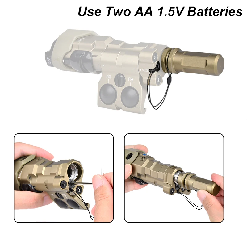 Tactical Metal Laser Endcap Apontando Dispositivo, Arma Airsoft, AA Bateria Acessórios, Verde Vermelho e Azul, CNC MAWL C1