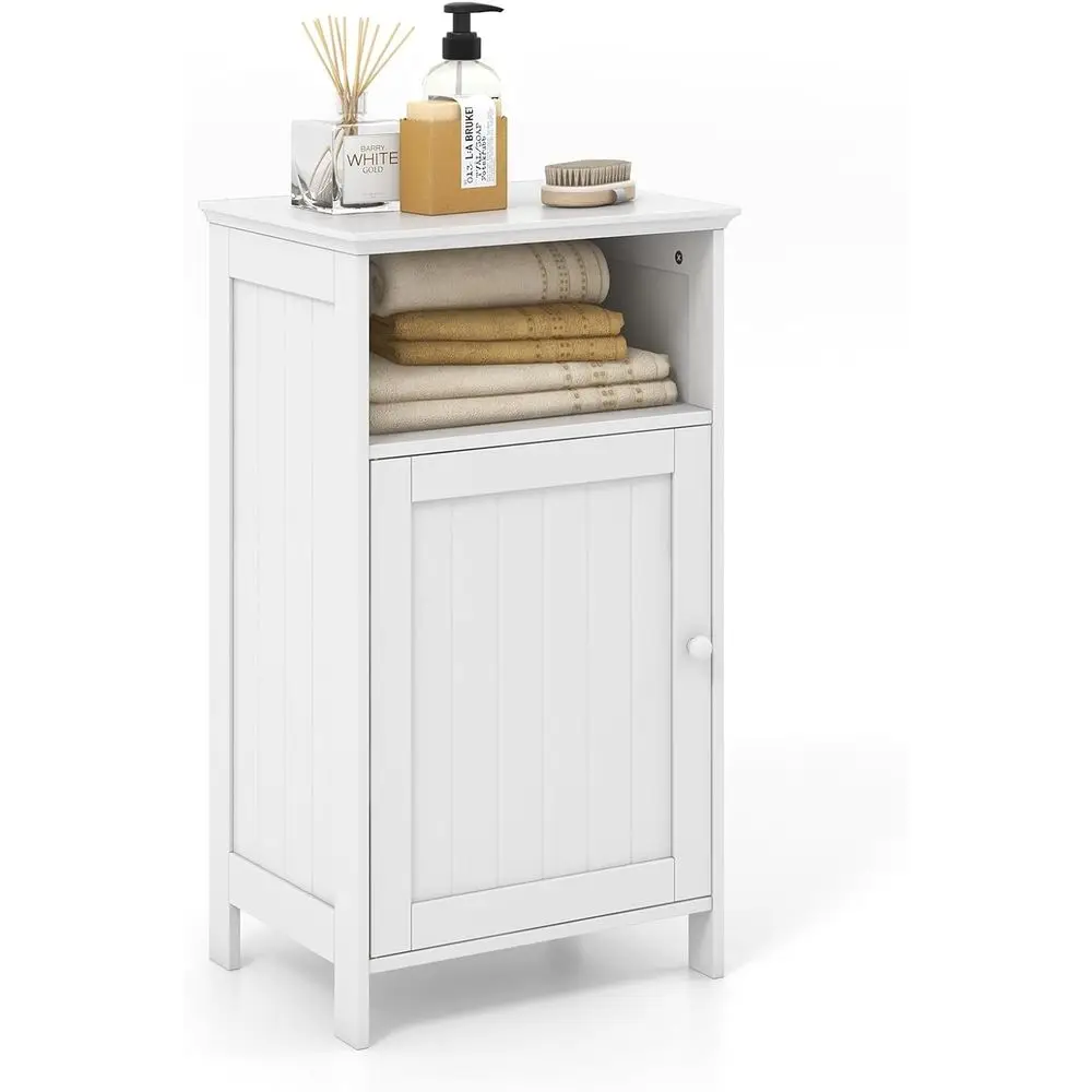

Stylish Wooden Single Door Storage Cabinet for Small Bathrooms and Living Spaces in White