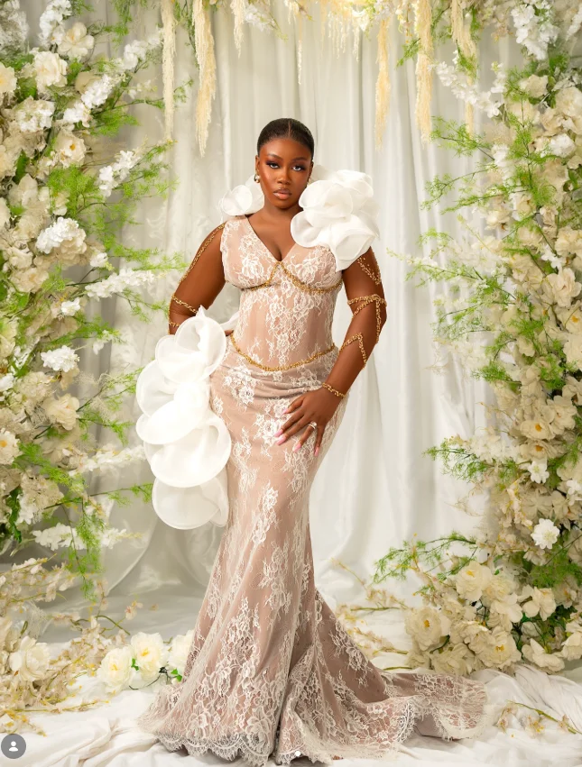 Ivory Champagne African Mermaid Wedding Dresses Illusion Long Sleeve Lace Crystal Outfit Bride Holiday Garden Gown Customized