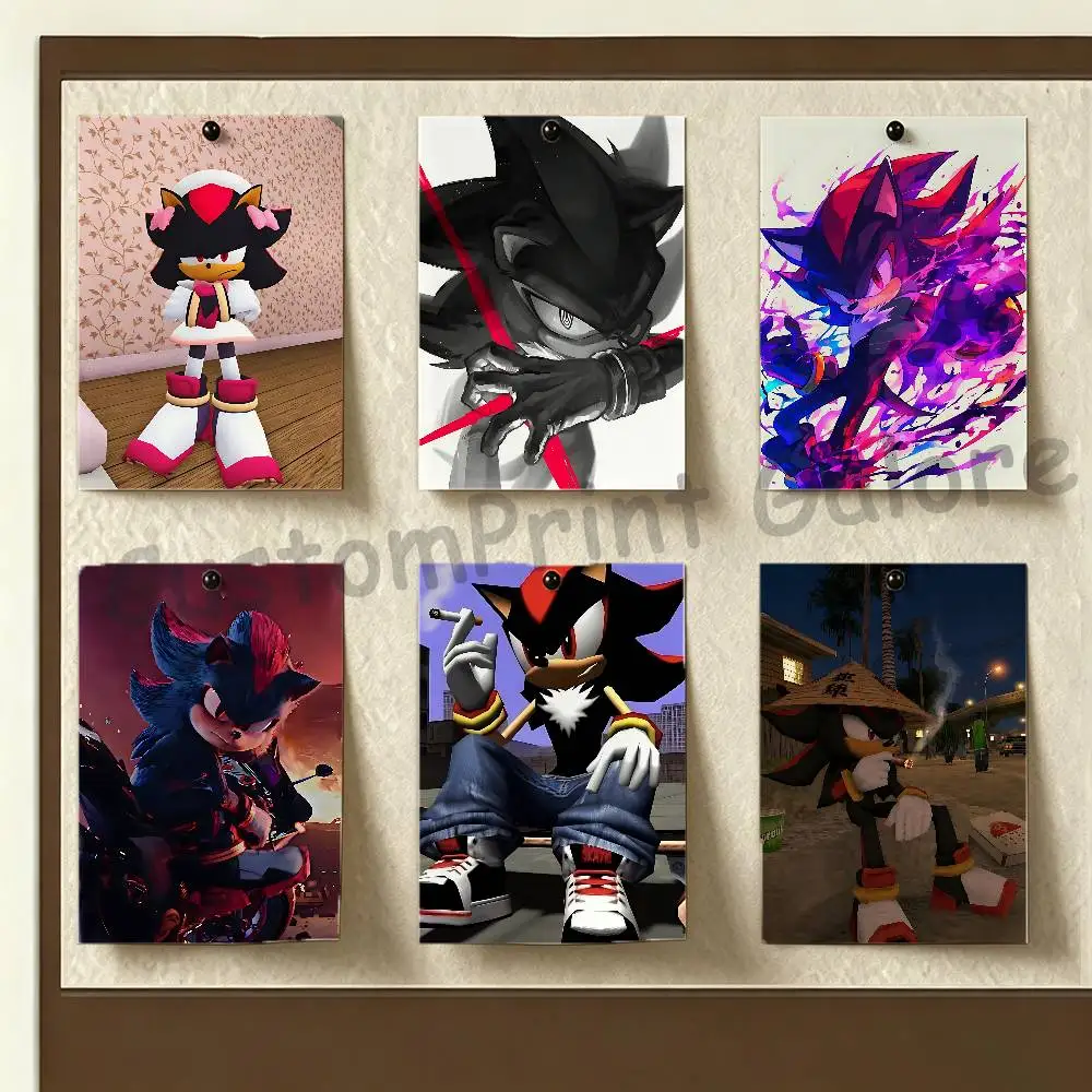 S-ShadowES S-Sonic Self Adhesive Poster Removable Futuristic Art Print for Game Room Bedroom Dorm Wall Decor