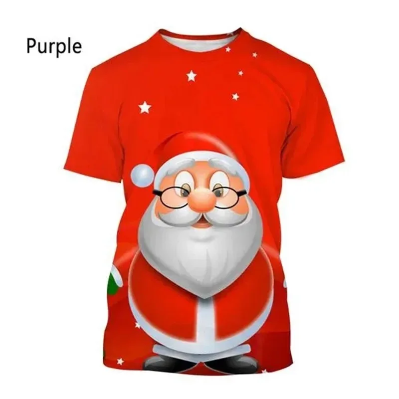 Christmas Santa Claus T Shirt For Men Women 3D Printing Funny Xmas Casual Short Sleeve T-shirt Oversized Men Tee Tops Streetwear