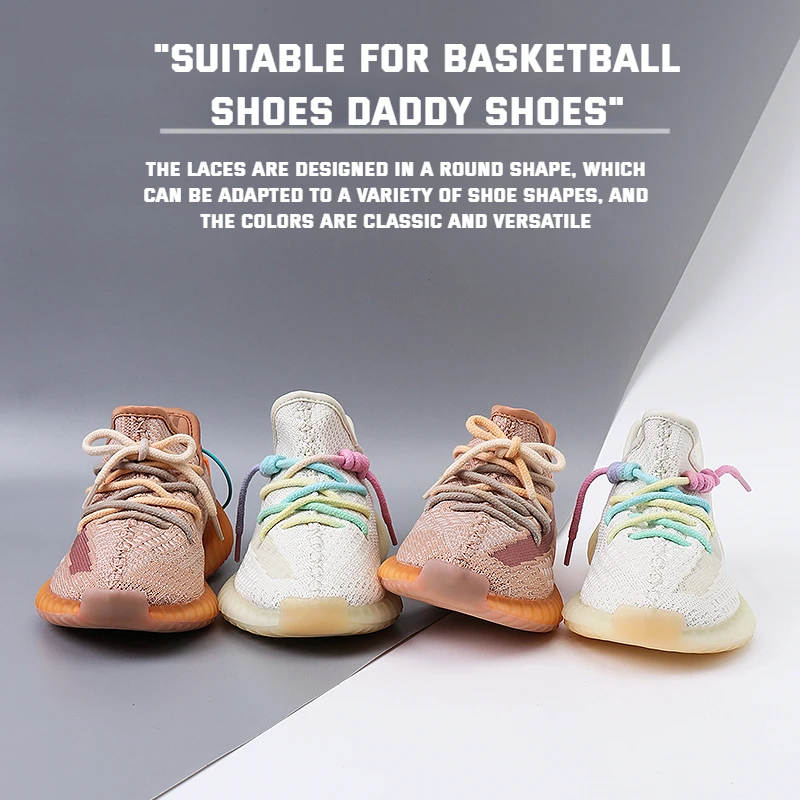 1 Paar bunte runde Schnürsenkel Regenbogen Baumwolle Schnürsenkel Laufschuhe Schnürsenkel 80/120/140/160cm Schnürsenkel Schuhe Zubehör
