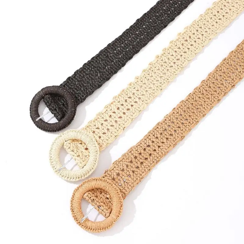 31BB Waist-Framing Braided Wide Belt with Adjustable Clasp for Outfit Styling