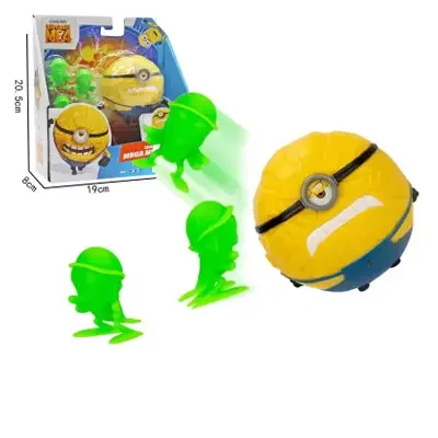 2024 Despicable Me 4 Minions Movie Anime Toy The Same Toy Sound And Light Poof Launcher  Ring Fart Launcher Doll Chirstmas Gifts