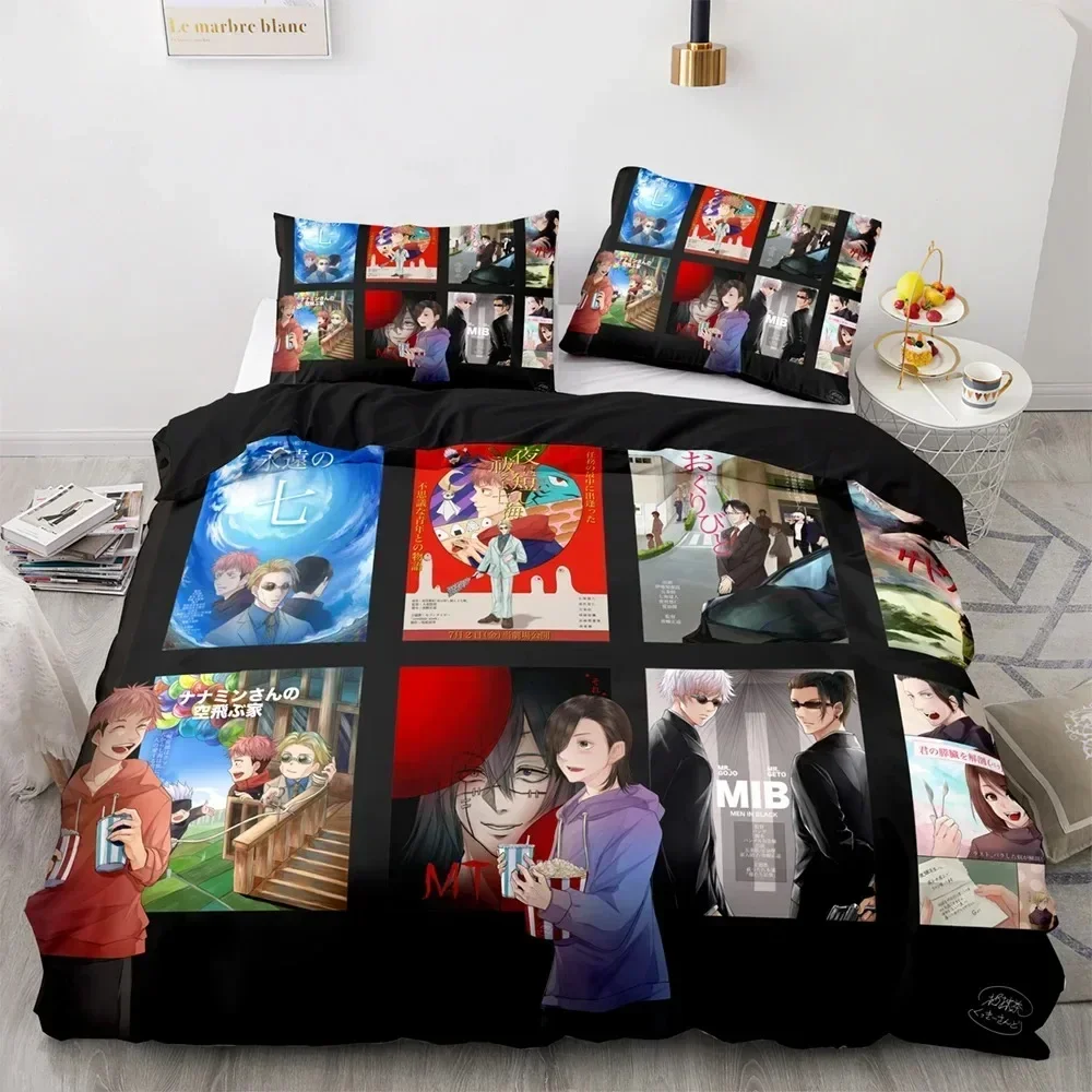 

Jujutsu Kaisen Bedding Set Duvet Cover Sheet Printed Bed Set Pillowcase Bed Full Queen King Size Comforter Bedroom
