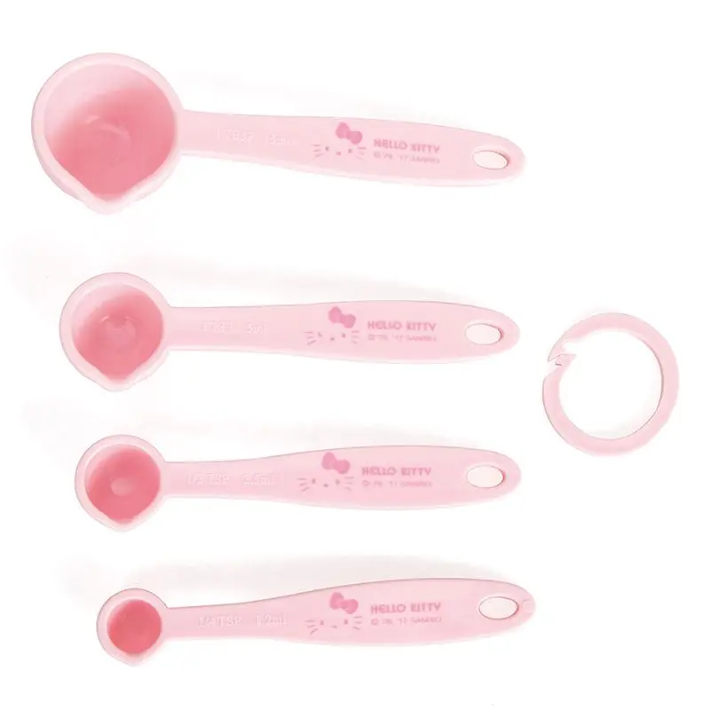 Hello Kitty printed measuring spoon set cute cartoon kitchen baking spoon for daily use with double-sided scale for cooking view 5