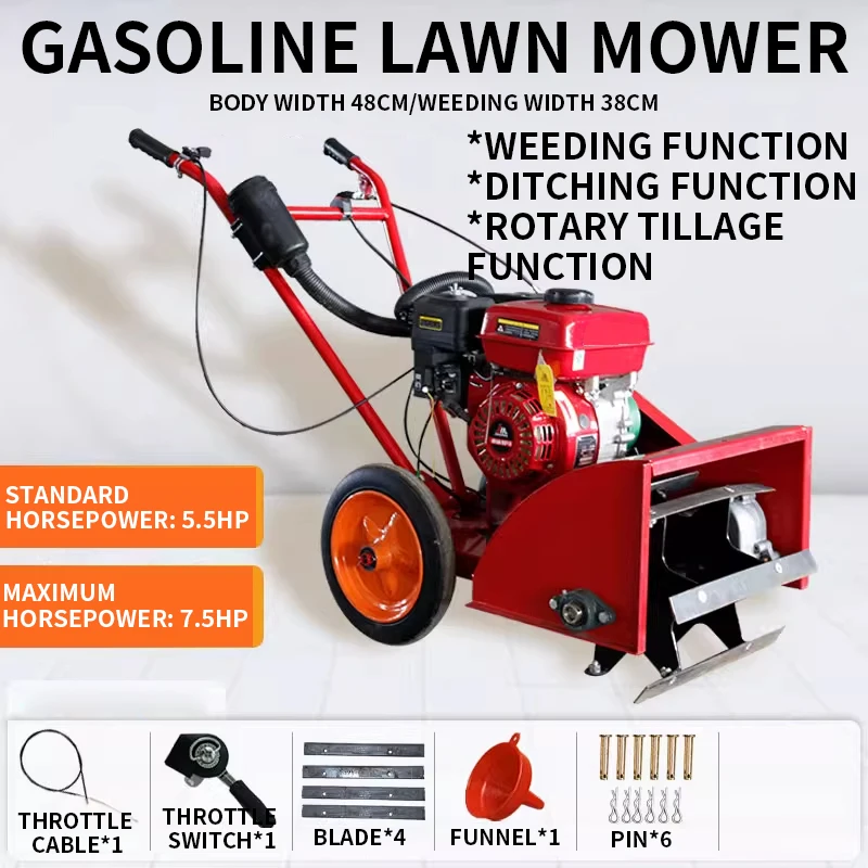 Multifunctional weeder Small household agricultural push weeder ditching micro-tillage machine rotary tiller orchard