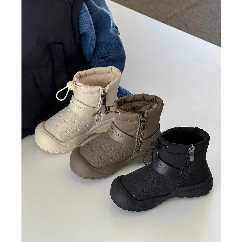 

Children's Waterproof Snow Boots 2025 Winter New Boys and Girls Piled Thickened Cotton Boots Children's Non-slip Cotton Shoes