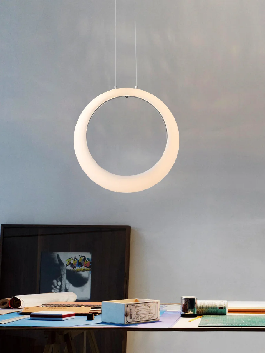 Modern LED Ring Pendant Lights Nordic Simple Bedroom Bedside Living Room lighting Restaurant Bar Indoor Decor White Hanging Lamp