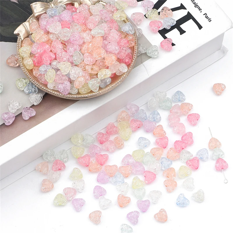 

Colorful Broken Heart Beads Heart Loose Bead Acrylic Beads Loose Spacer Beads For Jewelry Making Bead Diy Bracelet Necklace