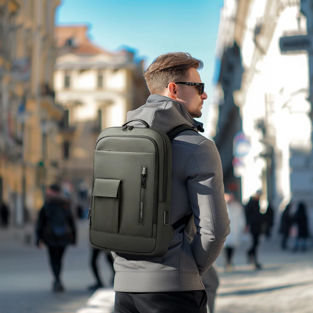 HK سليم حقيبة ظهر للأعمال مقاوم للماء 15.6 ''حقيبة كمبيوتر محمول متعددة الوظائف حقيبة مدرسية السفر العمل على ظهره مع منفذ USB حقيبة الظهر اليومية #2