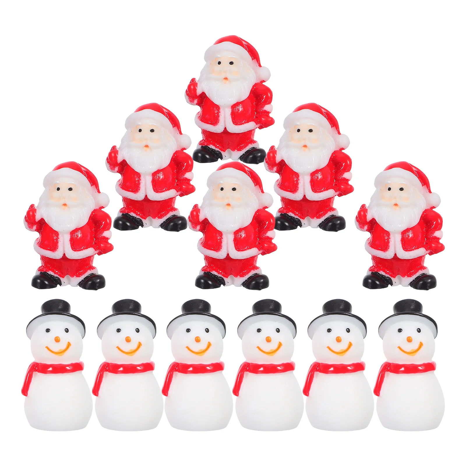 12 قطعة عيد الميلاد الراتنج ثلج الحلي الصغيرة سانتا كلوز عطلة المشهد الصغير منضدية ديكور 1.18 بوصة التماثيل الصغيرة #3