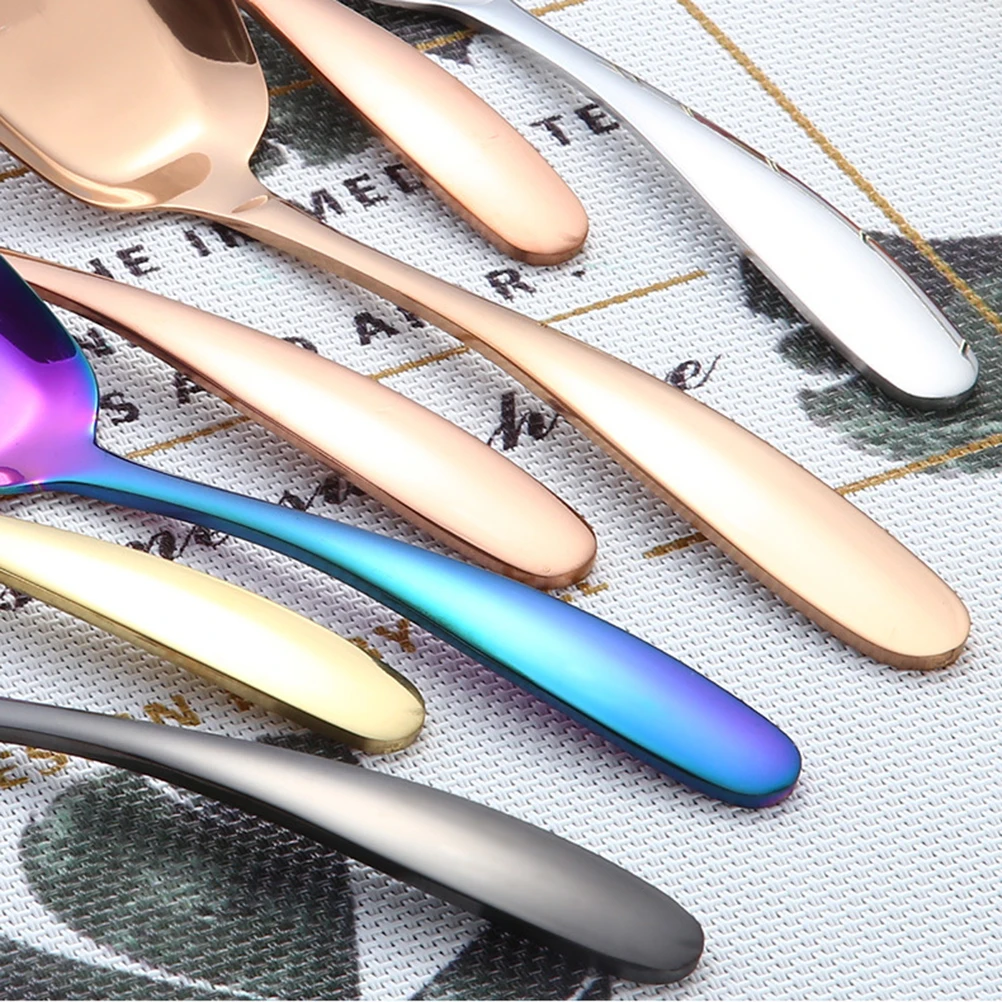 

Stainless Steel Dessert Spoon Serving Utensils Spoons Teaspoons Tableware Chinese Style Cutlery