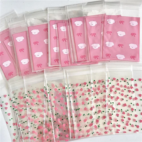 Imagen 2 del producto Bolsa de embalaje de tarjetas con estampado de estrellas, película protectora para tarjetas, postre, galletas, bolsa de embalaje, suministros de embalaje autoadhesivos, 50 Uds.