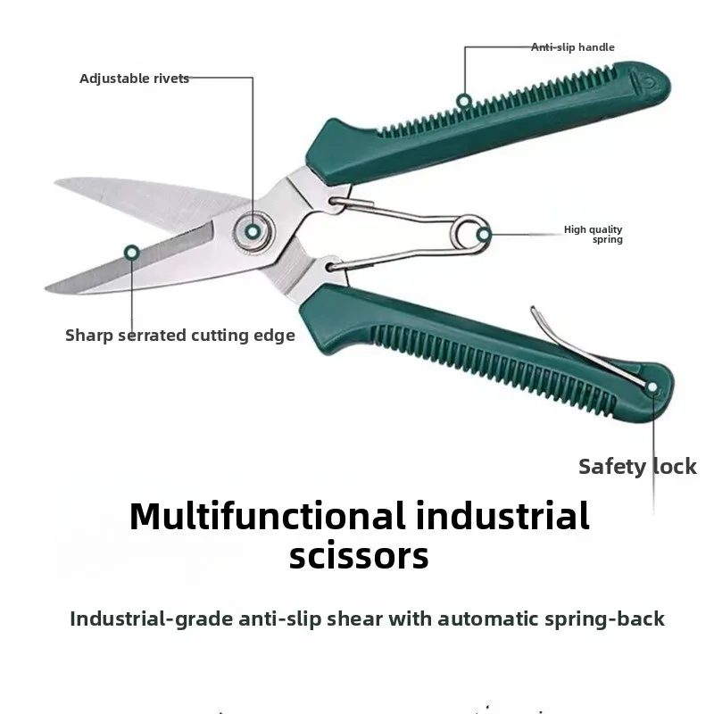 

Industrial Grade Multifunctional Tin Snips, Thickened Heavy Duty Scissors for Electrician Keel Garden Pruning Cable Cutting
