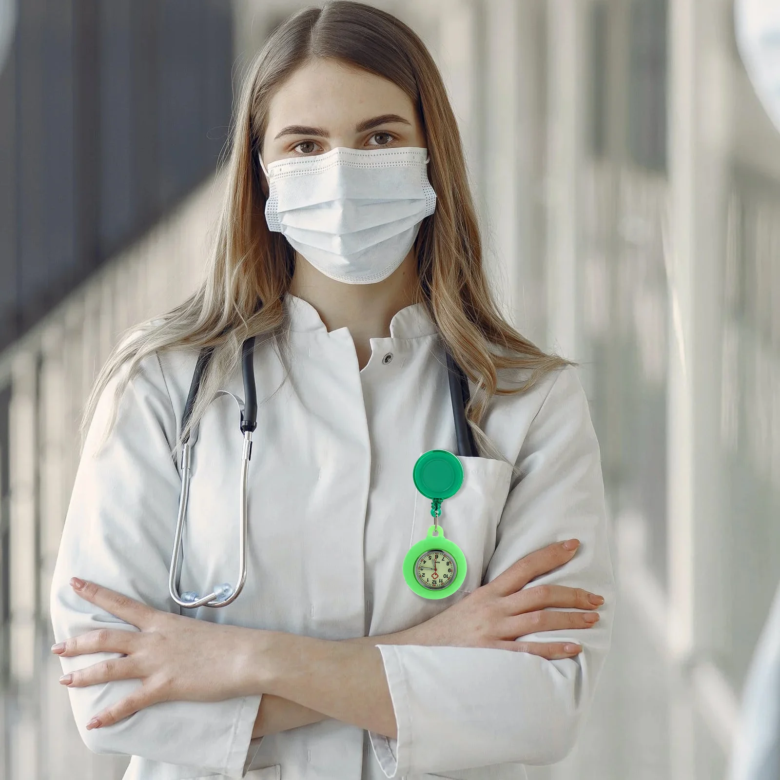 

Luminous Nurse Watch Cartoon Quartz Pocket Clip-On Watch For Doctor Hospital Staff Birthday Gift Portable Timepiece