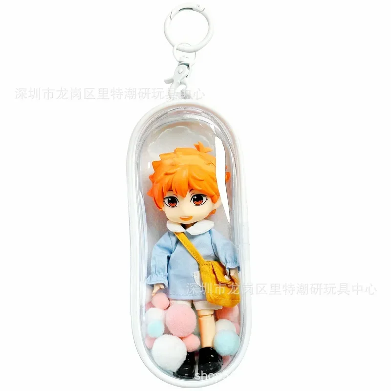 HD Transparent PVC Zipper Carrying Bag for OB11 Doll Outdoor Travel Portable Hook Display Bag for 1：12 Bjd for Piccodo 8 9 10