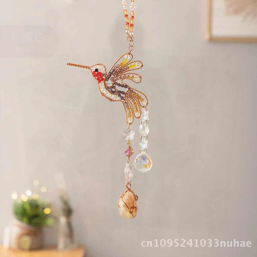

Natural Crystal Gravel Wind Chimes Dream Catcher - Colorful Garden Decoration Pendant Cross-Border Animal Sun Catcher